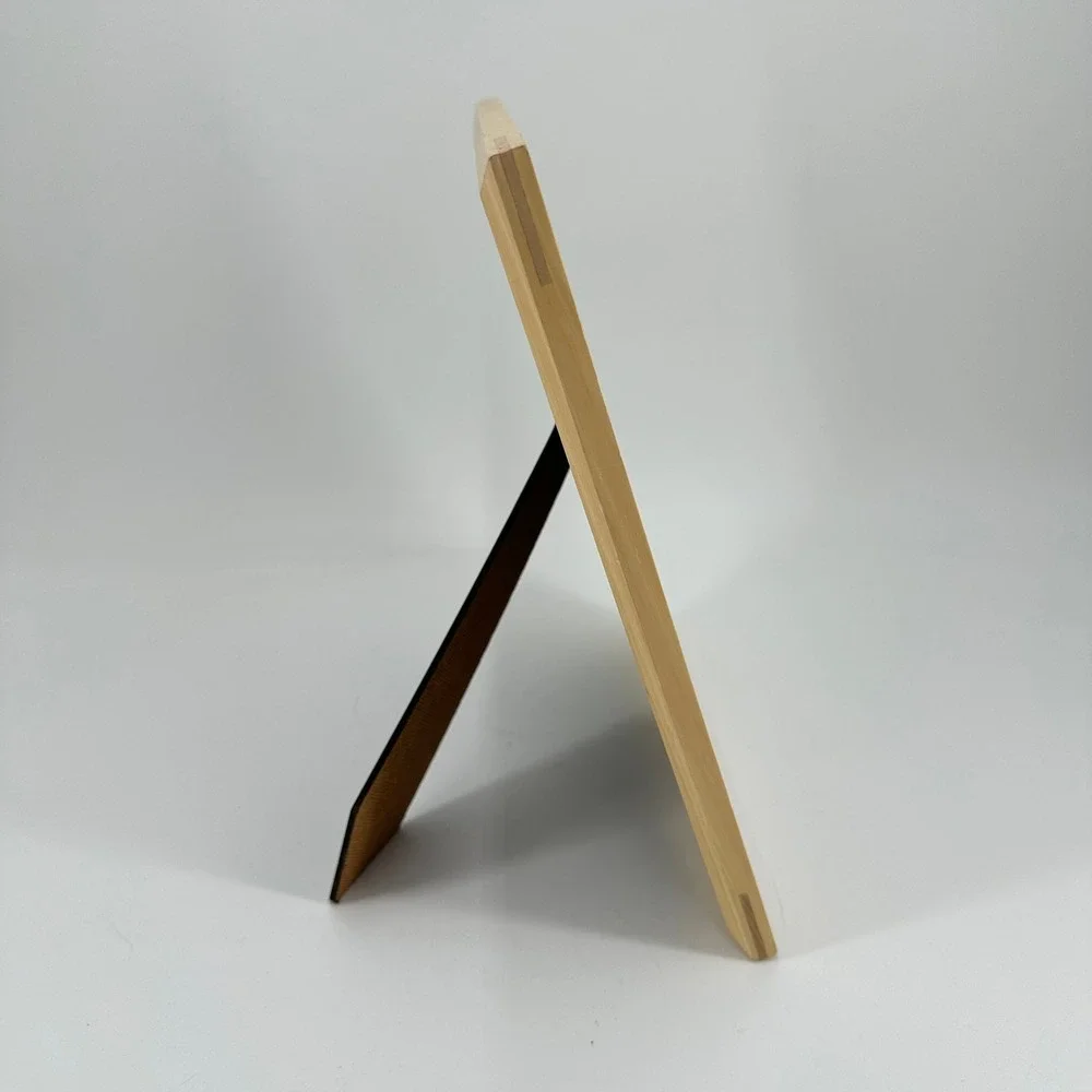 Malden International Designs 8x10 Natural Light Wood Picture Frame Easel Back